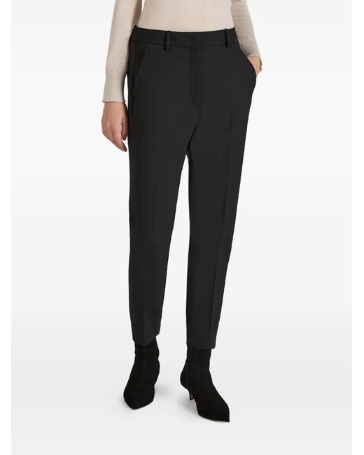 Slowear Black Pantalon En Laine À Boutonnière