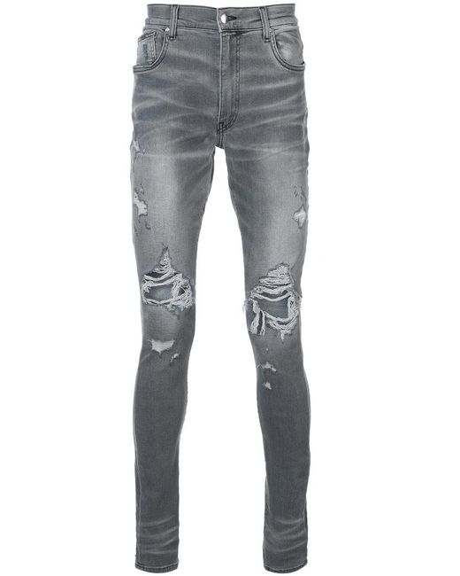 Amiri Gray Thrasher Jeans for men