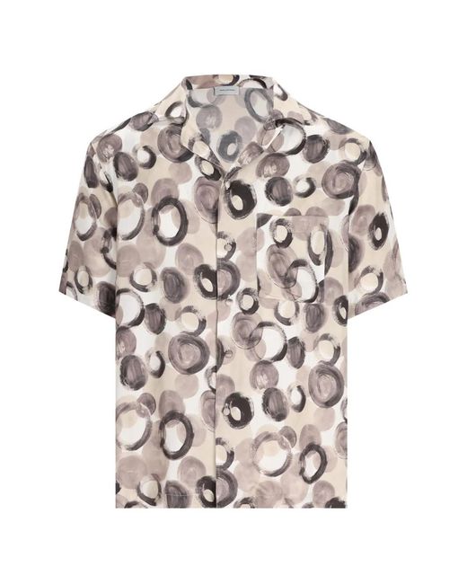 Tagliatore White Graphic-Print Patch-Pocket Shirt for men