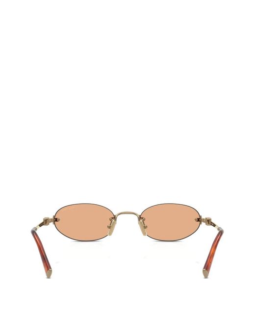 Miu Miu Natural Oval-Frame Sunglasses