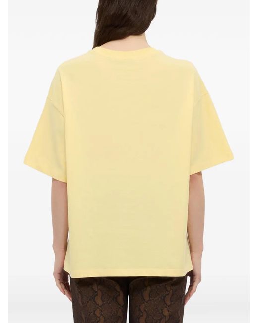 MSGM Natural Bow-Graphic Shirt-Sleeve T-Shirt