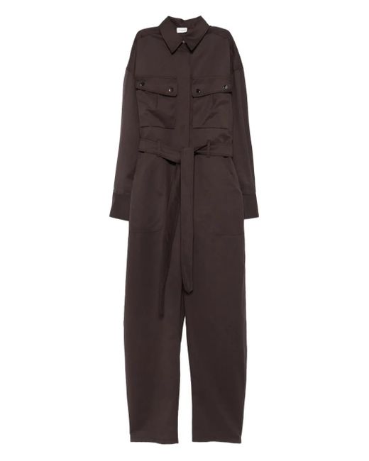 ANDAMANE Brown Vania Cargo Belted Jumpsuit
