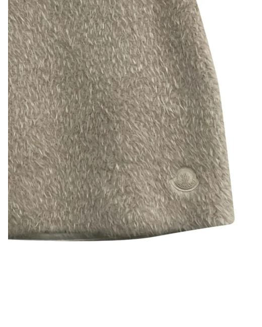 Moncler Natural Fluffy Logo Patch Skirt