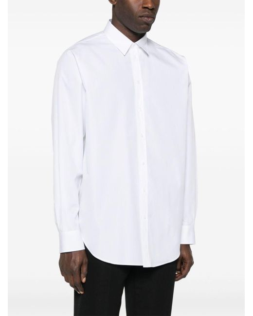 Moschino Katoenen Overhemd Met Geborduurd Logo in het White voor heren