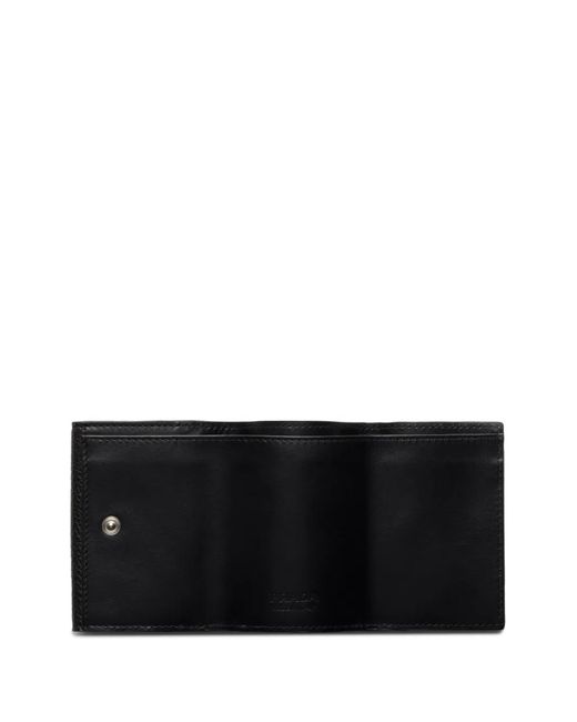 Prada Black Small Enamel Triangle-Logo Wallet for men
