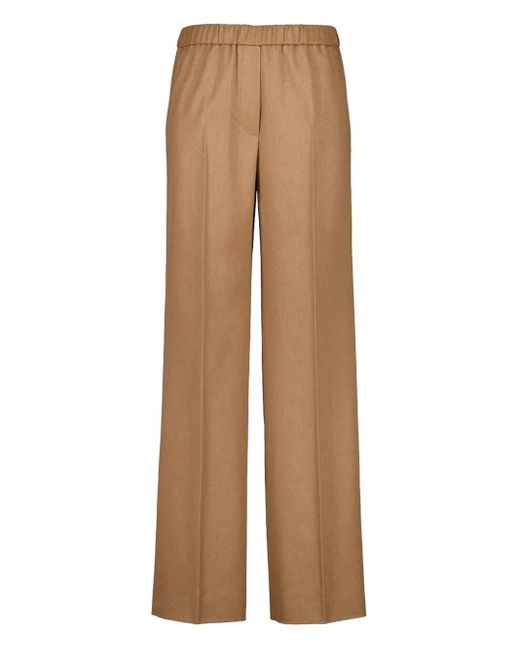 Pantaloni Con Vita Elasticizzata di Miu Miu in Natural