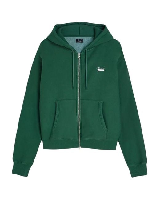 PATTA Green Zip-Fastening Hoodie for men