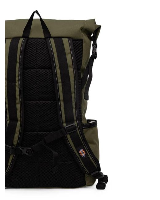Dickies Green Roll-Top Logo-Patch Backpack