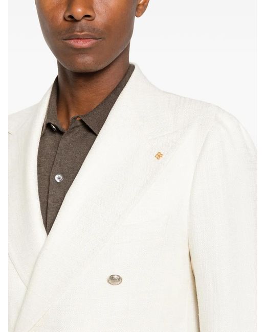 Tagliatore White Double-Breasted Blazer for men