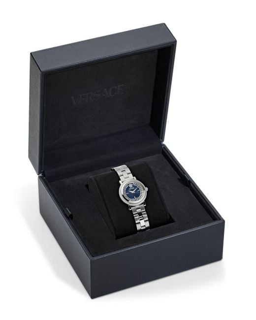 Versace Greca Flourish Petite Horloge 28 Mm in het Blue