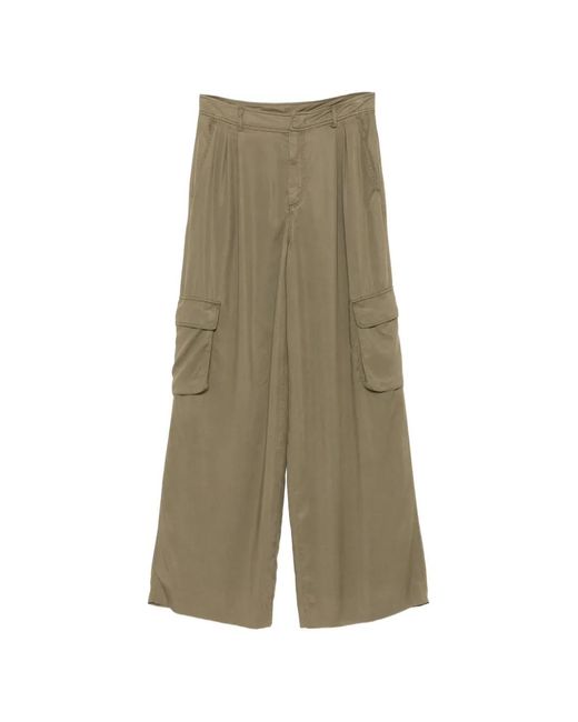 Iceberg Green Pleated Cargo-Pocket Palazzo Pants