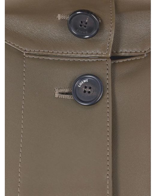 Loewe Gray Belted Leather Jacket