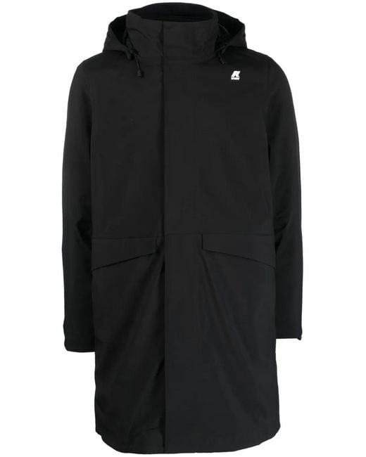 K-Way Black Thomal Logo-Embossed Padded Jacket for men