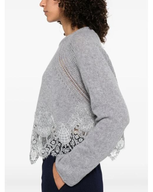 Maglione Con Bordo di Ermanno Scervino in Gray