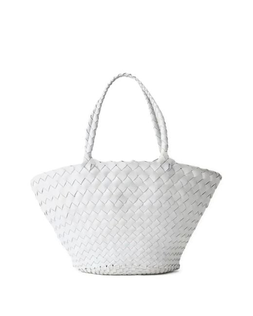 Bolso shopper Egola con diseño entretejido Dragon Diffusion de color White