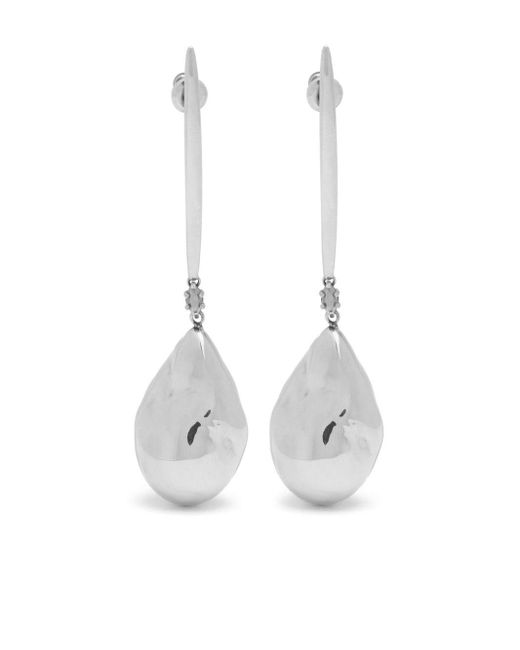 Orecchini Metal Pearl pendenti di Alexander McQueen in White