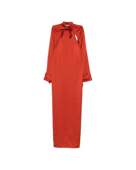 Nanushka Red Detachable Bolero Maxi Dress (Set Of Two)
