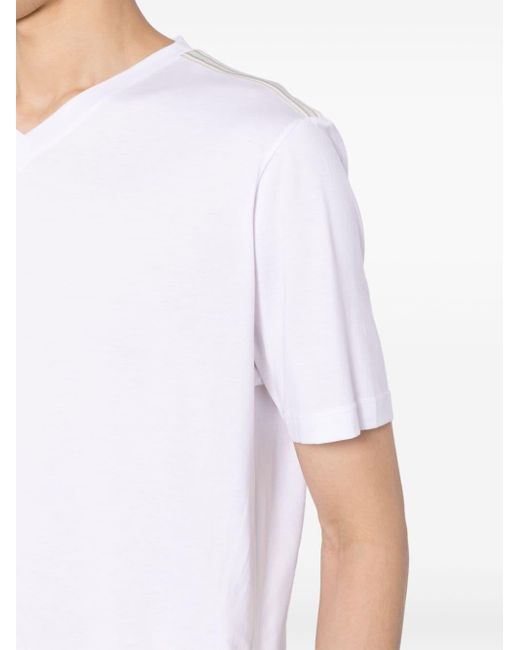 Eleventy White V-neck Cotton T-shirt for men