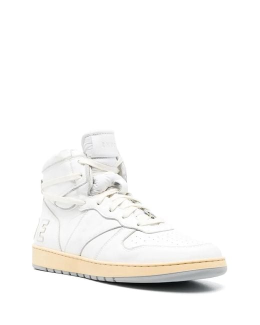 Rhude White Logo Patch Hi-Top Sneakers for men
