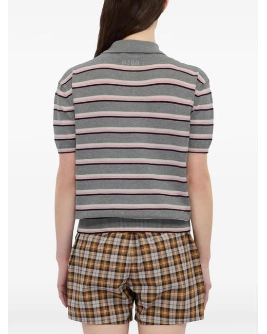 MSGM Gestreept Poloshirt in het Gray