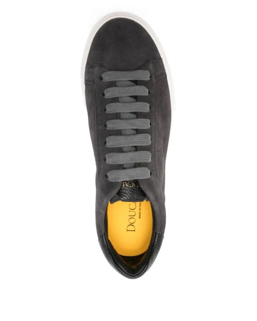 Doucal's Black Clay Leather Sneakers for men