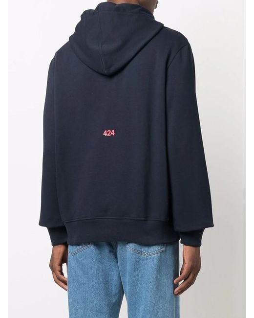 424 Blue Hoodie for men