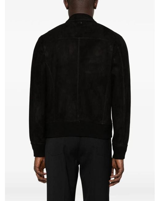 Salvatore Santoro Black Suede Jacket for men