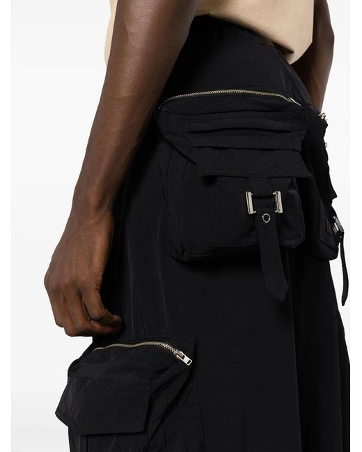 Amir Slama Black Multi-Pocket Wide-Leg Trousers for men