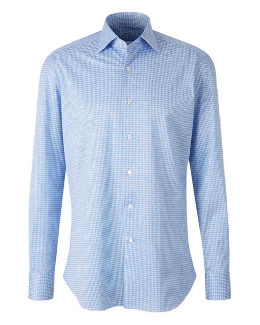 Camisa Con Motivo Pied De Poule Fray de hombre de color Blue