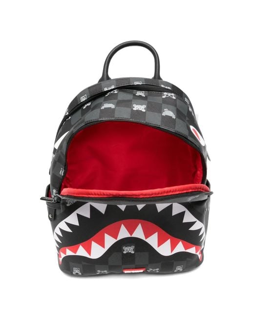 Sprayground Black Shark-Mouth Checkered Backpack