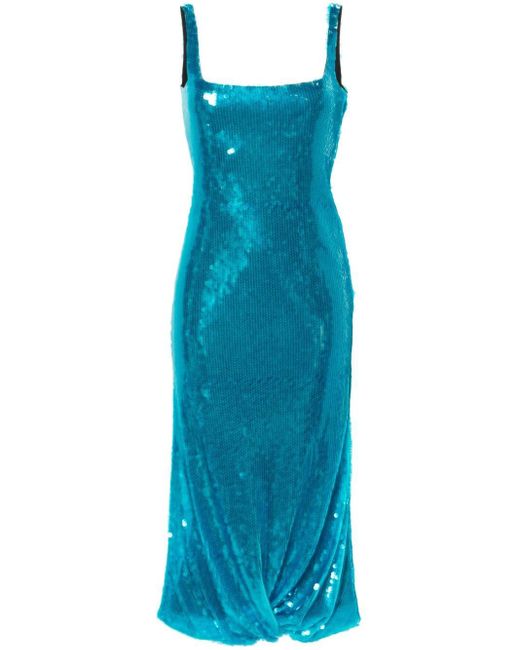 16Arlington Blue Sidd Paillette-embellished Midi Dress