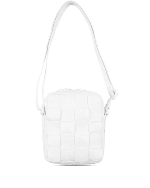 Supreme White Woven Messenger Bag for men