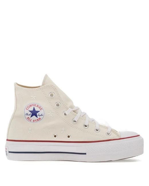 Converse White Chuck Taylor Platform-Sole Sneakers