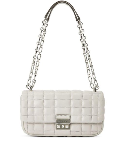 Small Tribeca quilted shoulder bag di Michael Kors in White