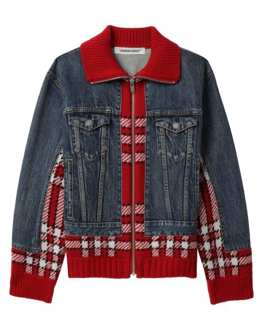 Undercover Plaid-check Panelled Jacket in Red | Lyst UK