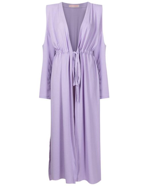 Olympiah Purple Jussi Tie-fastening Beach Dress