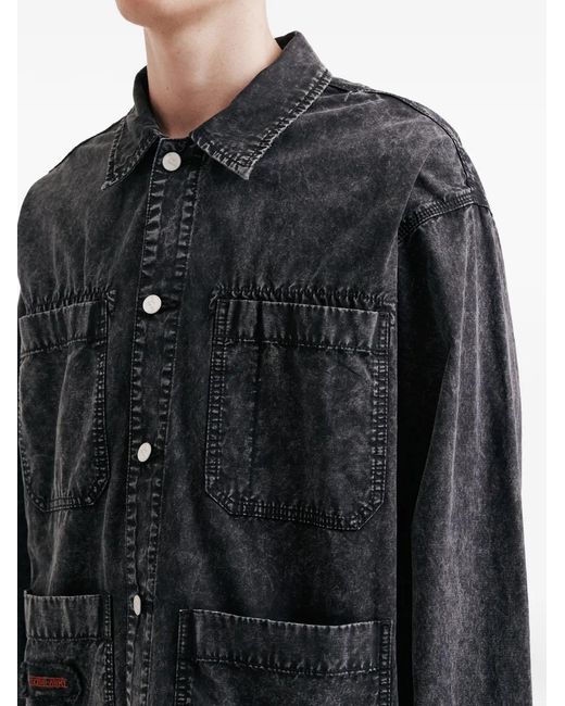 Izzue Blue Buttoned Pocket Cotton Jacket for men