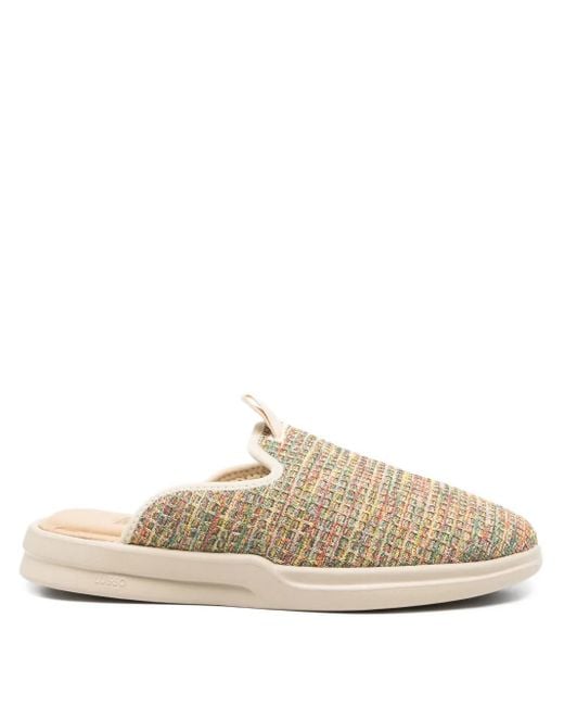 メンズ Lusso Pelli Waffle-knit Slippers White