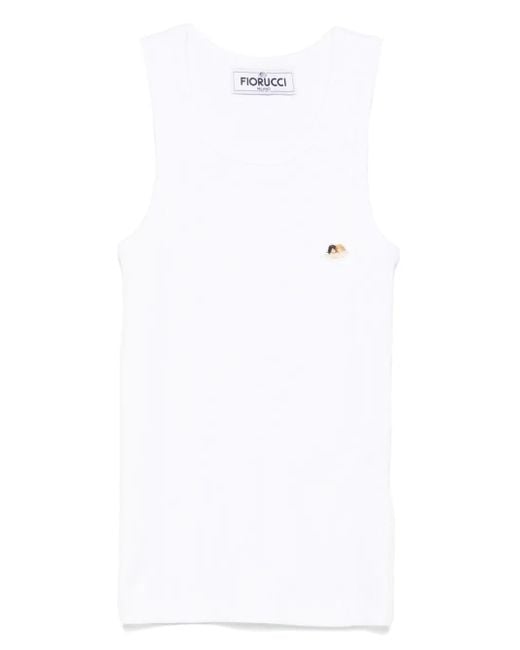 Fiorucci White Angel Patch Tank Top