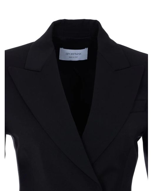 Sportmax Blue Fate Button V-Neck Blazer