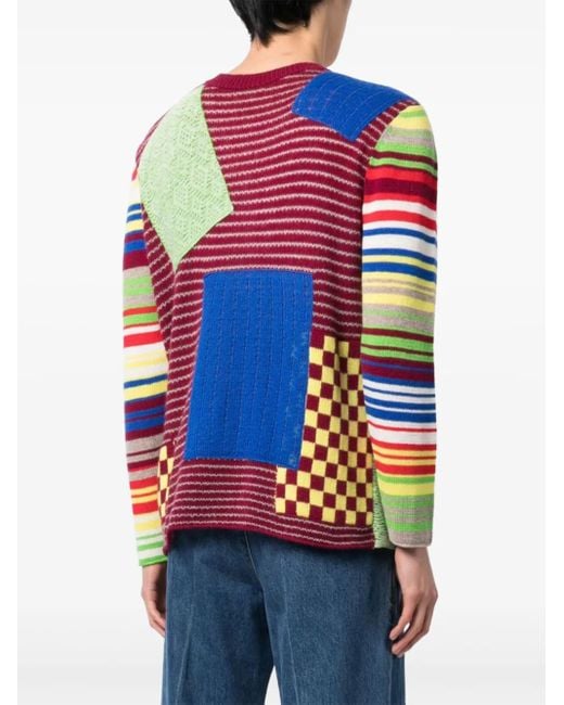 The Elder Statesman Blue Patchwork Sweater for men
