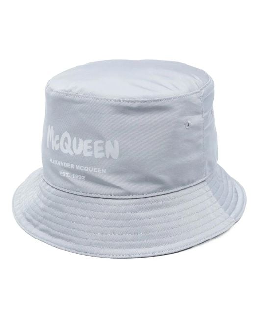 McQueen Gray Hat With Logo for men