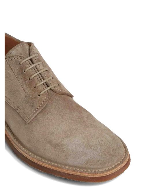 Officine Creative Brown Hopkins Lace-Up Suede Derby Shoes for men