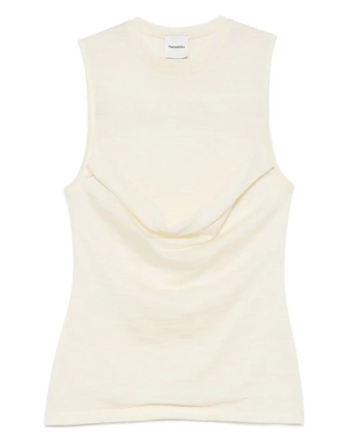 Nanushka Mouwloze Top in het Natural