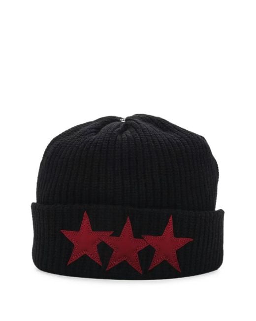 Chrome Hearts Black Sludge Star-Patch Beanie Hat for men
