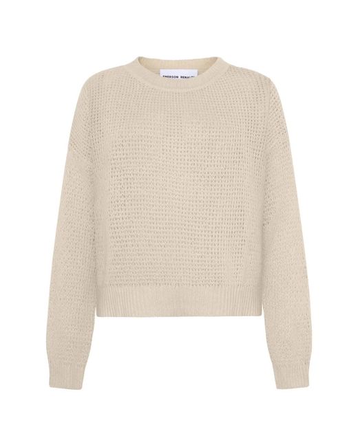 EMERSON RENALDI White Pullover Mit Lochstrickmuster