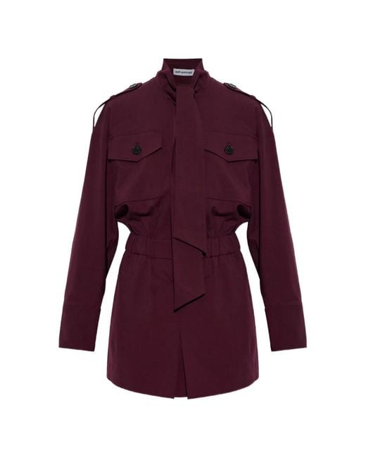 Self-Portrait Purple Tie-Neck Belted Jumpsuit
