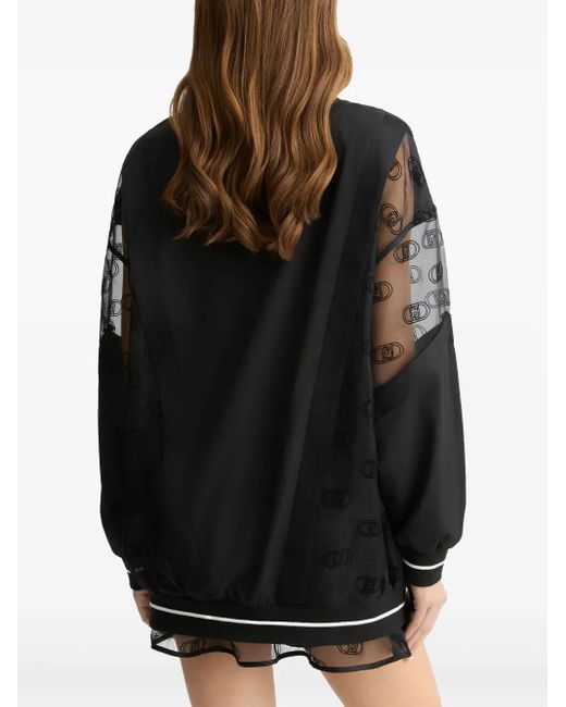 Chaqueta bómber con monograma Liu Jo de color Black