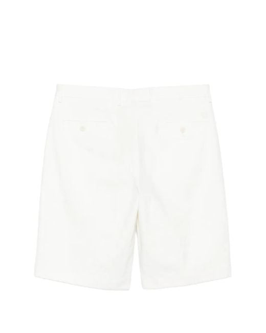 Etro White Short À Motif Et Passants De Ceinture for men