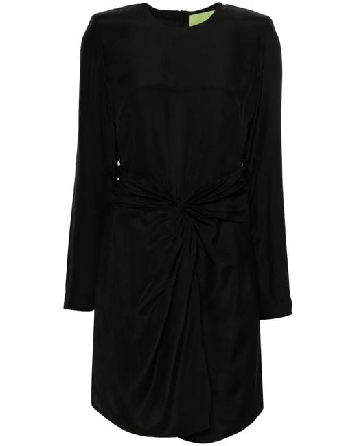 GAUGE81 Black Izu Knot-Detailed Silk Dress
